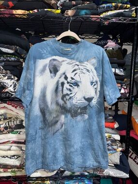 Vintage 1998 The Mountain White Tiger Tie Dye Shirt Size Large